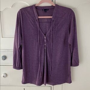 GAP shirt top blouse v neck  purple Large